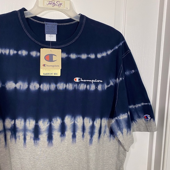 Champion LIFE Streak Dye Heritage Tee Oxford Grey Navy Men's 2XL - Picture 5 of 10